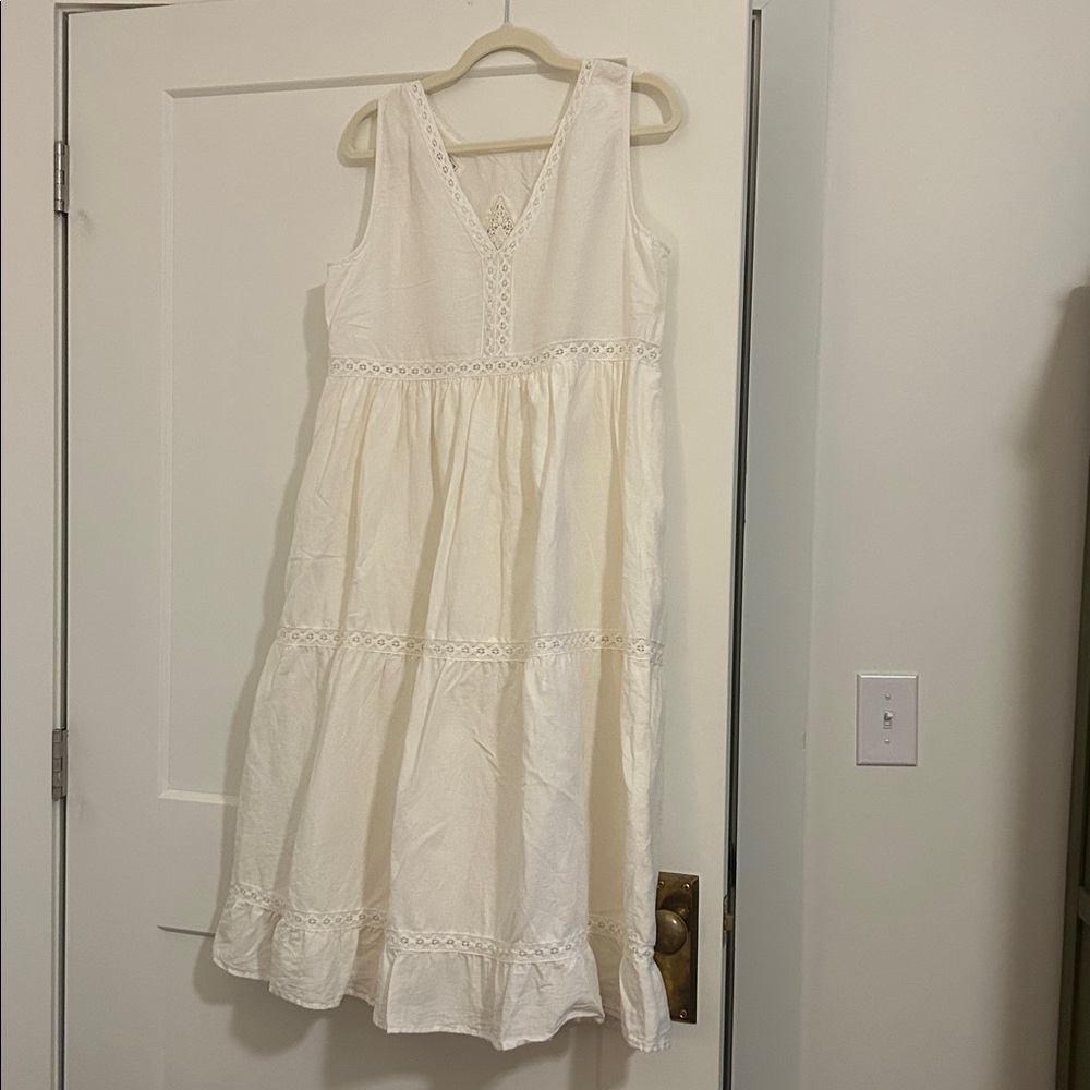 Sezane Zarri Dress Écru Size 10 - Picture 5 of 6